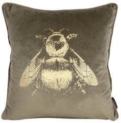 Takoy Kétoldalas bársony díszpárnahuzat BLINK 41 arany méhecskemintával, hátoldala lenvászon textúrájú anyagból