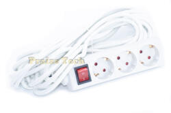 Compatibil Prelungitor 10 Prize cu Intrerupator, Model Alb, Lungime 2m - Cablu Prelungire 3x1.5mm 2 (PR102M)