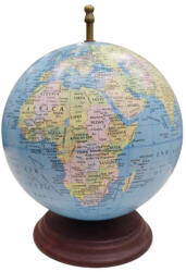  Földgömb fa talpazaton 22cm