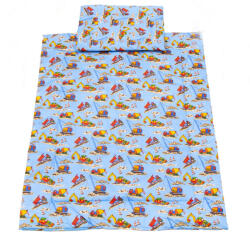  Pamut, 2 részes bébi ágynemű garnitúra 70x90 cm, 30x40 cm - Kék markolós (215016kekmarkolos)