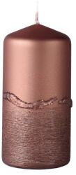 Emocio Karcolt Hullámos Henger 50X100Mm Fém Matt Barna Gyertya