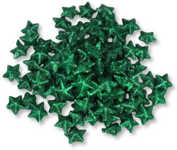  Polisztirol csillag kicsi csillámos - SÖTÉTZÖLD - papelito