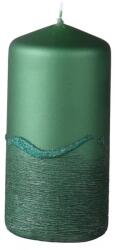 Emocio Karcolt Hullámos Henger 50X100Mm Zöld Gyertya