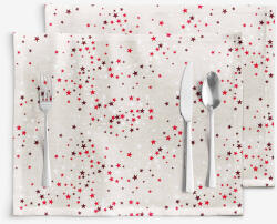 Goldea karácsonyi valencia 2 darabos reggeliző alátét - csillagok natúr alapon 30 x 40 cm