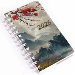 Realsystem Zsebnaptár álló spirálozott SP5 napi fehér lapokkal japán Realsystem 2026 (8721-51)