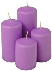 Valex Decor Lépcsős adventi henger gyertya készlet, Ø50 x 70/80/100/120mm - Matt lila (PTS-29)