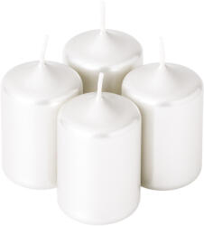 Valex Decor Adventi henger gyertya készlet, 7 x 4cm - Metál gyöngyház fehér (FPM-01)