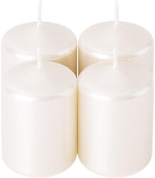 Valex Decor Adventi henger gyertya készlet, 8 x 5cm - Metál gyöngyház fehér (BRM-01)
