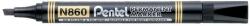Pentel Alkoholos marker, 0, 6-4, 5 mm, vágott, PENTEL "N860", fekete (PENN860FK) - irodasziget