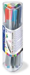 STAEDTLER Tűfilc készlet, 0, 3 mm, STAEDTLER "Triplus 334", 12 különböző szín (TS334PR12) - irodasziget