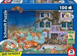 Schmidt Spiele - Puzzle Vizita nocturnă a animalelor - 100 piese Puzzle