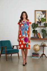 Ie traditionala Rochie roE, ie cu imprimeu floral E, i buline albe