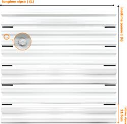 Top Profil Sistem Sipca Metalica Orizontala Pentru Gard Finisaj Lucios Alb Alpin Dublu 80 cm (22241)