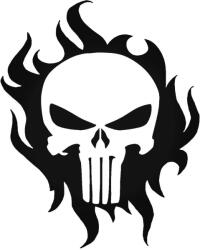 Stickify Punisher lángokkal Autómatrica