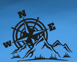 Stickify Hegyek iránytűvel falmatrica