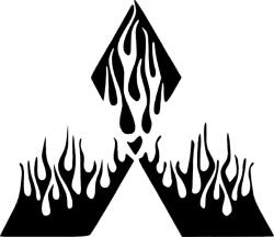 Stickify Mitsubishi lángoló matrica 1