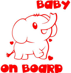 Stickify Baby on board elefeánt matrica