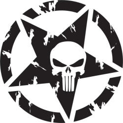 Stickify Punisher katonai csillag matrica 30 cm