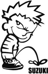 Stickify Calvin pisil Suzuki - Szélvédő matrica