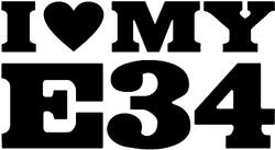 Stickify BMW matrica I Love MY E34 felirat