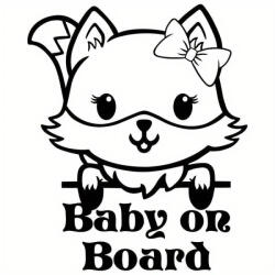 Stickify Baby on Board Róka matrica