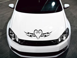 Stickify Díszes szív motorháztető tuning matrica (30x86 cm)
