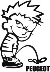 Stickify Calvin pisil Peugeot - Szélvédő matrica