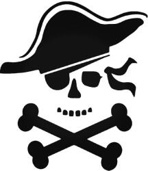 Stickify Félszemű kalózkoponya - Autómatrica