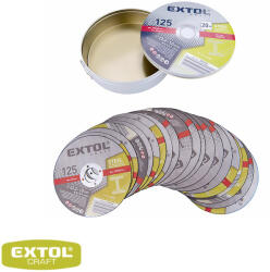 Extol Craft 106903 vágókorong szett acélhoz, fémdobozban (20 darab) - 125x1, 0 x22, 2 mm (106903)
