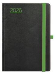 TopTimer Naptár, tervező, B6, heti, TOPTIMER, "Nero", fekete-zöld (NKN012ZU) - jatekotthon