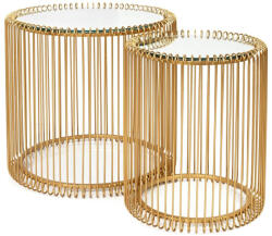 KARE Design KARE Wire réz dohányzóasztal szett üveglappal (KHM-83457)