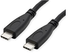 Roline Kábel USB 3.2 Gen 2 USB-C - USB-C, M/M, 10Gbit/s, PD, 20V5A - 100W, Emark-al, Video Support, 1m, fekete (11.02. 9057-10) (11.02.9057-10)