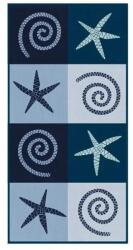 Welora Strandtörölköző, tengeri csillag mintás, pamut, 150x70cm, kék (JM1209597)