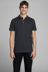 JACK & JONES Jack & Jones, Paulos galléros szűk fazonú organikuspamut póló, Antracitszürke, L (12136668-DARK-GREY-MELANGE-L)