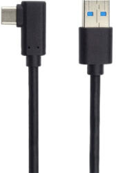 PremiumCord Kábel USB 3.0 USB-A - USB-C, 90° fokos, 5 Gbit/s, M/M, 2m, fekete (KU31CZ2BK) (KU31CZ2BK)