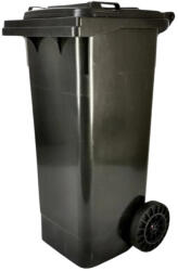  Kommunális hulladéktároló kerékkel, Fekete 80L