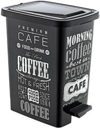 Özer Plastik Slim éttermi pedálos szemetes kivehető vödörrel Fekete-fehér mintás 15L (S111)