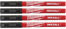 Milwaukee INKZALL Filctoll 0, 6mm hegyű Fekete (4 db/cs) 48223164 (48223164) - lumenet