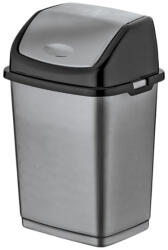 Dünya Plastik Billenőfedeles műanyag szemetes Szürke 18L (09703)