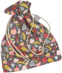 Cibi bélelt kenyeres zsák - Szürke alapon gyümölcsök