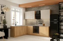 Artstolk SOFIA B sarokkonyha | cremona tölgy/bézs 200-260 cm Kivitel: munkalap nélkül