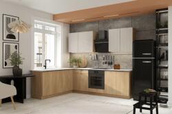 Artstolk SOFIA B sarokkonyha | cremona tölgy/bézs 200-260 cm Kivitel: munkalappal