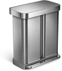 simplehuman Simplehuman, szelektív szemetes, pedálos, 58 l (34/24), csiszolt acél, FPP (CW2116)
