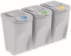 Prosperplast Sortibox 3 × 35 l - hamuszürke (IKWB35S3-427C)