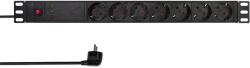 LogiLink 19" PDU 7 utas német aljzat, vonalszűrővel és túlterhelés elleni védelemmel
