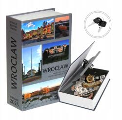  Fém Széf Könyv Boroszló, kulcsra zárható, rejtett pénz tároló (tongya7-52)