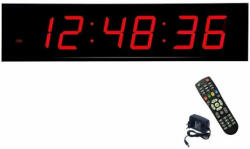  Ceas Digital Mare de Masa si de Perete cu Lumina Led Rosu, Alarma, Cronometru, Telecomanda, Temporizator, Perfect Pentru Sali de Sport 80x23x8cm