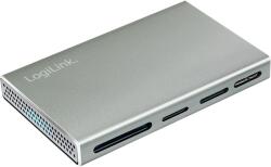 LogiLink USB 3.2 Gen1, 5 az 1-ben kártyaolvasó (SD-, microSD-, MS-, CF és M2), alumínium, ezüst