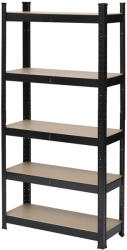 Leziter Nagy teherbírású polc 180x90x30 cm 175 kg fekete (LNP18030B) - homelux
