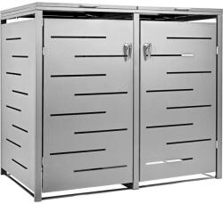 STILISTA Szekrény 2 szemeteshez 132 x 80 x 116 cm ezüst (30050313)